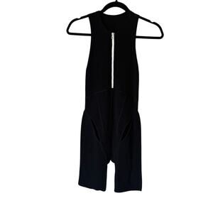 Bandier Prototype 1 0f 1 Catsuit Black Sleeveless Zip-Up Romper Size Small